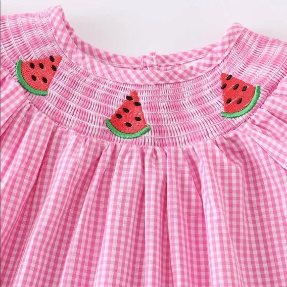 Watermelon Smocked Dress - Picture 2 of 5